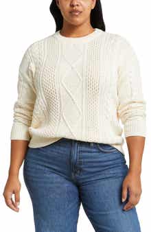 Madewell Cable Knit Crewneck Sweater
