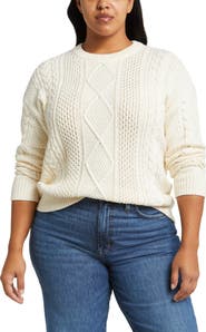 Madewell Cable Knit Crewneck Sweater