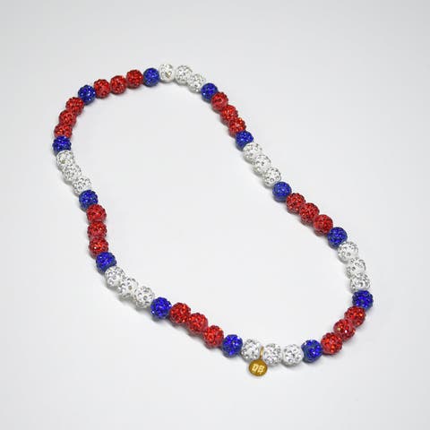 Patriotic Drip Team Spirit Baseball and Sports Necklace