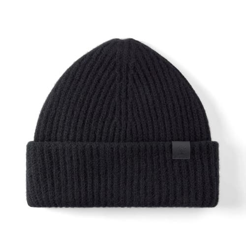 Mulberry Chunky Ribbed Beanie In Black