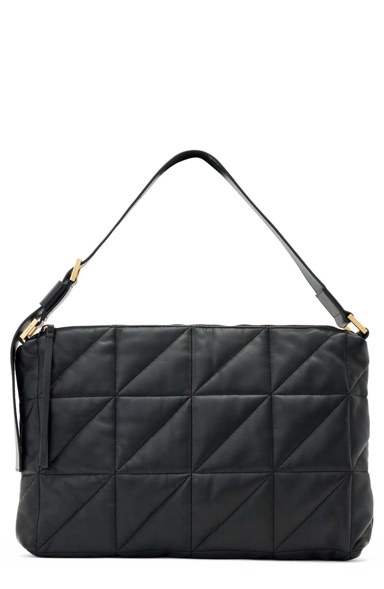 AllSaints Edbury Quilted Leather Shoulder Bag, Main, color, 