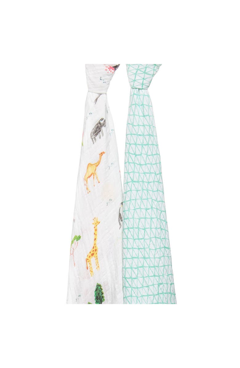 aden + anais Muslin Around the World Print Swaddles - Pack of 2, Main, color, 