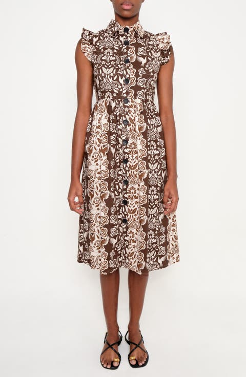 Flying Pier Print Midi Dress