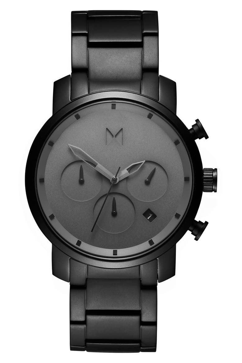 Chronograph Bracelet Watch, 40mm, Main, color, BLACK