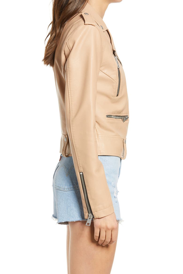 Levi's® Faux Leather Moto Jacket, Alternate, color, BISCOTTI