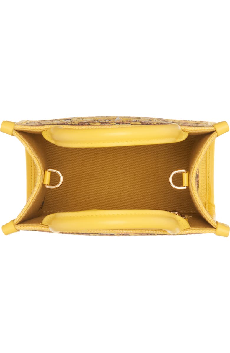 Dolce&Gabbana Mini DG Daily Giallo Tile Embroidered Canvas Shopper, Alternate, color,