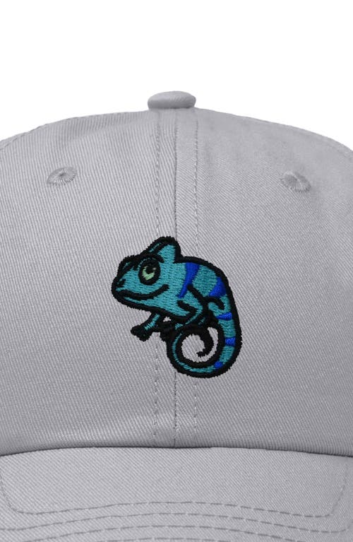 Dalix Chameleon Embroidered Dad Hat In Gray
