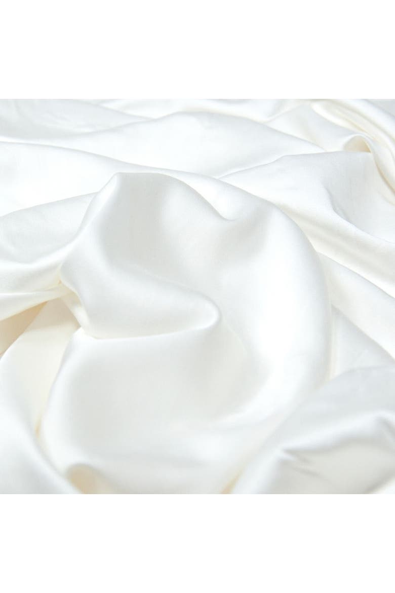 Organic Natural Sateen Fitted Sheet, Alternate, color, White