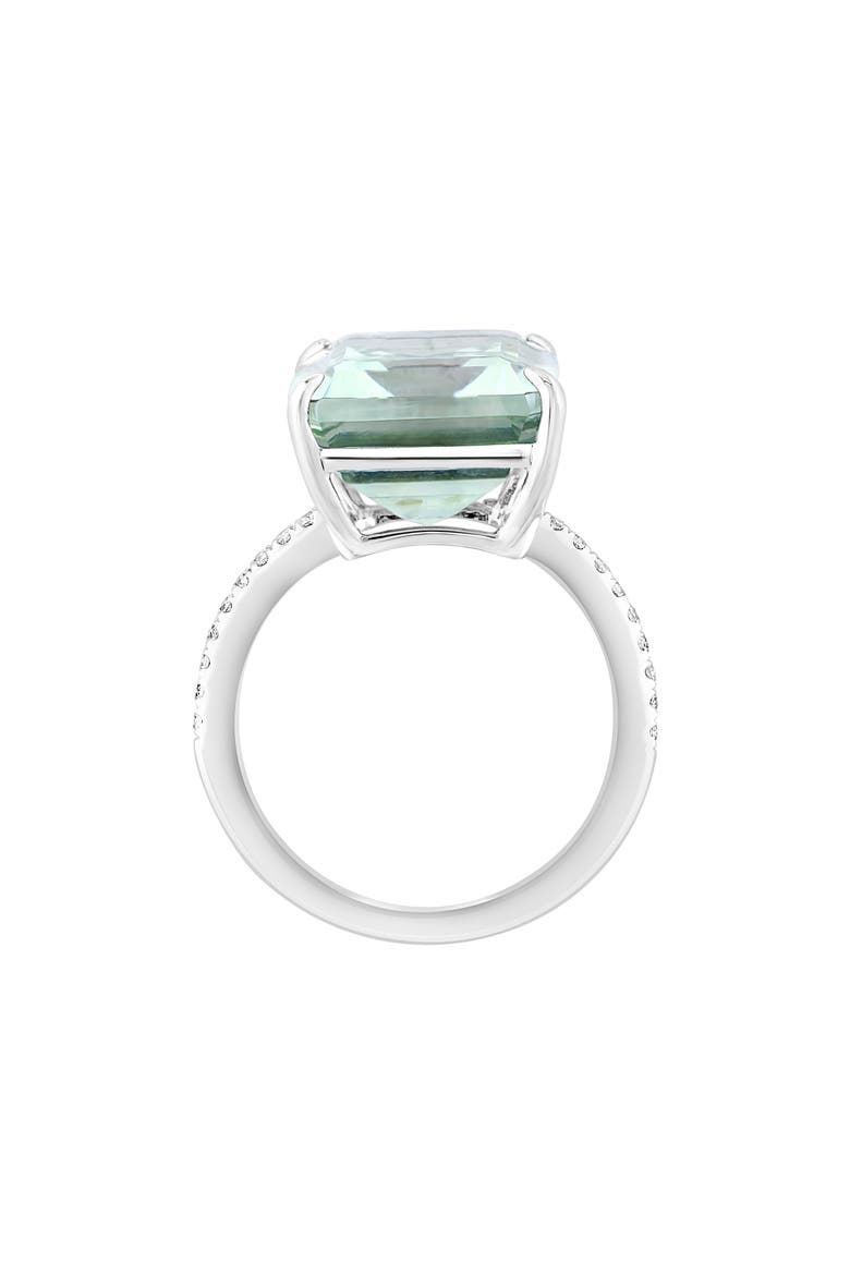 Sterling Silver Green Quartz & White Topaz Ring, Alternate, color, GREEN
