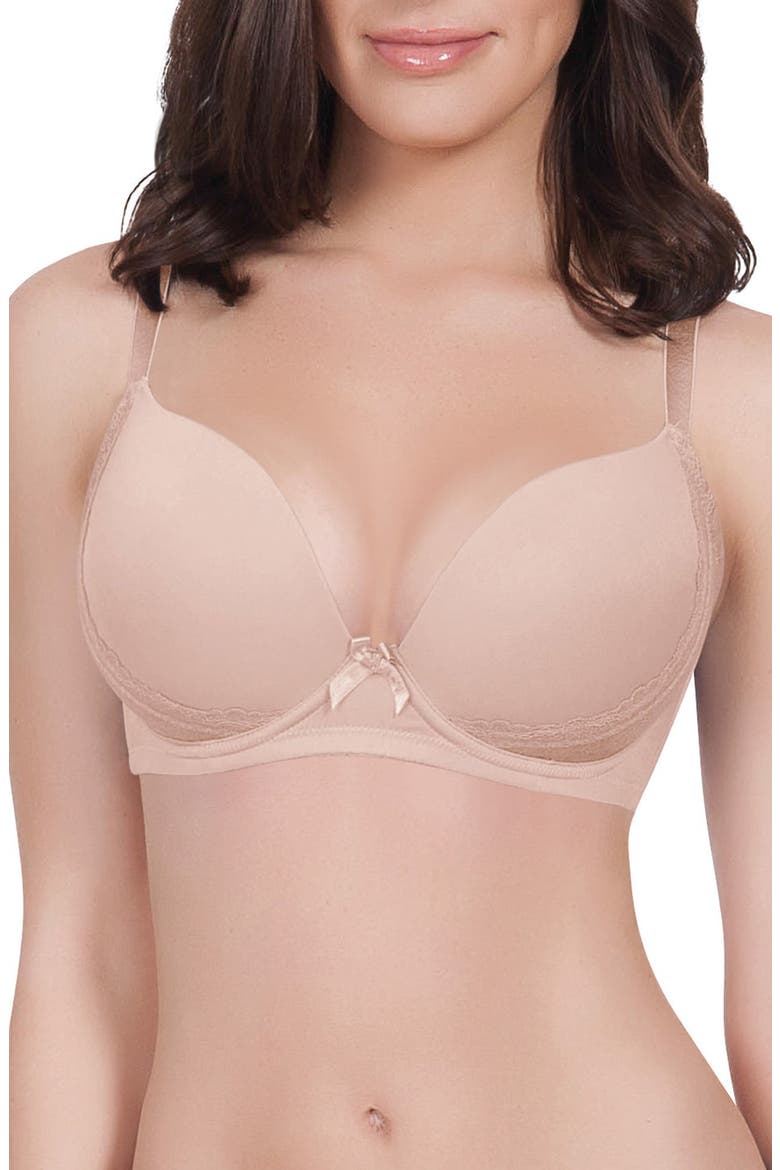 Plunge Underwire Molded Bra, Main, color, EUROPEAN NUDE