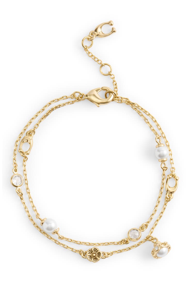 Pearl Charm Multi Strand Bracelet, Main, color, PEARL