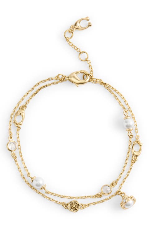 Pearl Charm Multi Strand Bracelet
