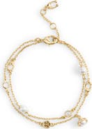 COACH Pearl Charm Multi Strand Bracelet