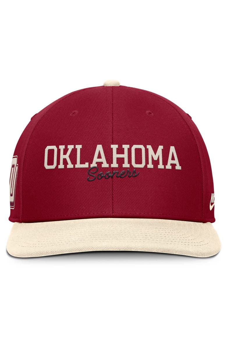 Nike Men's Nike Crimson/Cream Oklahoma Sooners Pro Legacy Script Snapback Hat, Alternate, color, Crimson