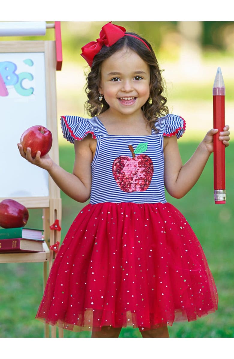 Mia Belle Girls Girls A+ Attire Apple Sparkle Tutu Dress, Alternate, color, Red