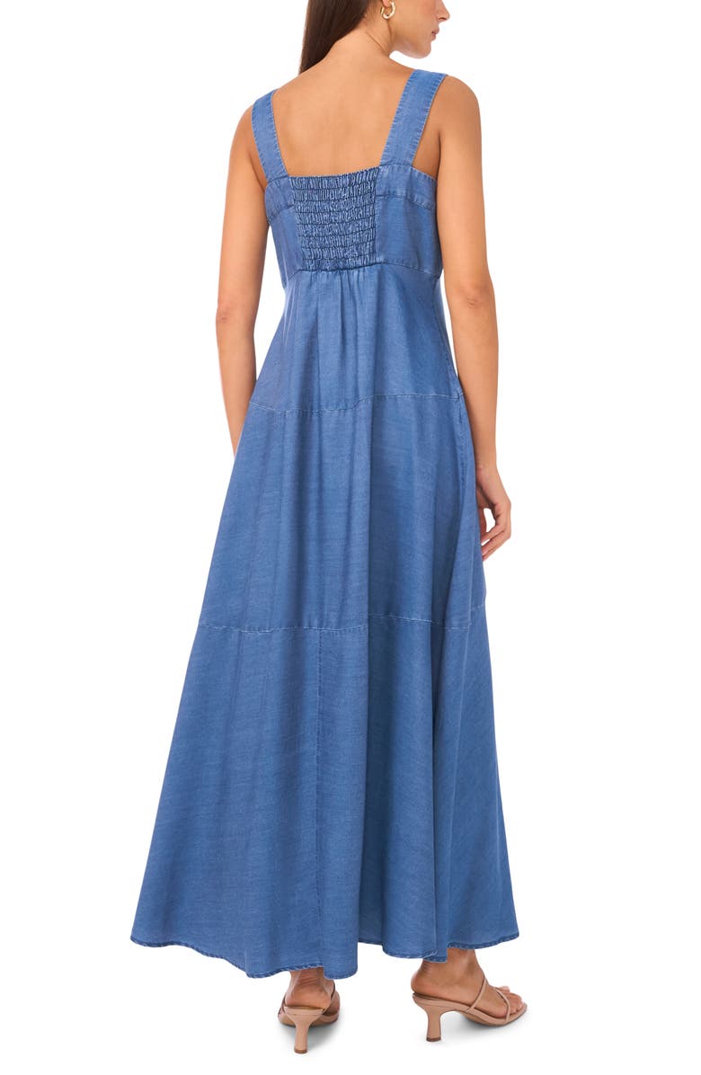 Vince Camuto Square Neck Chambray Maxi Dress, Alternate, color, Chambray Blue