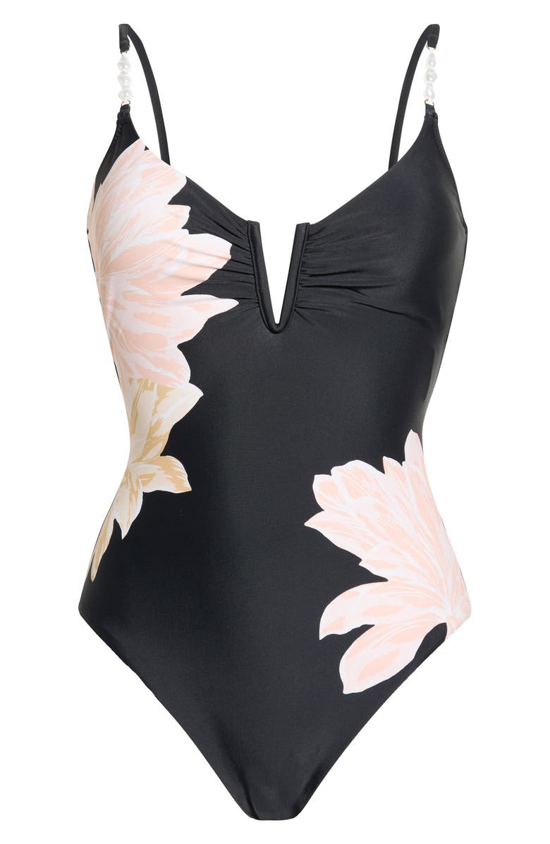 Sanctuary V-Wire One-Piece Swimsuit, Alternate, color, Black