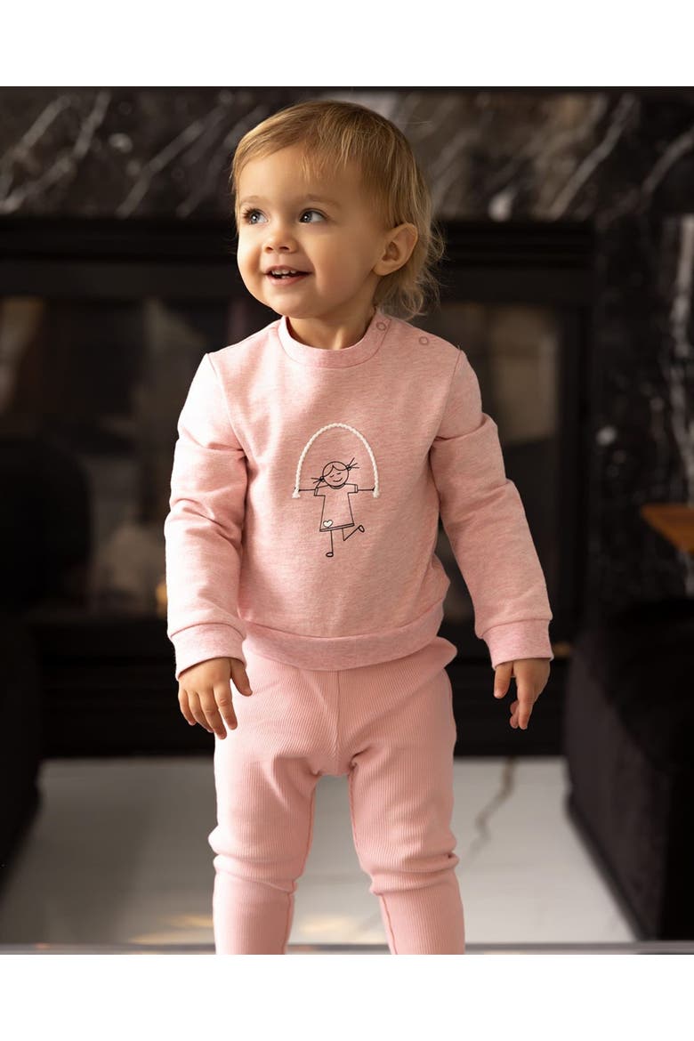 Catch Me If You Can, I'm Jumping Cotton Legging Set, Alternate, color, Rose Pink