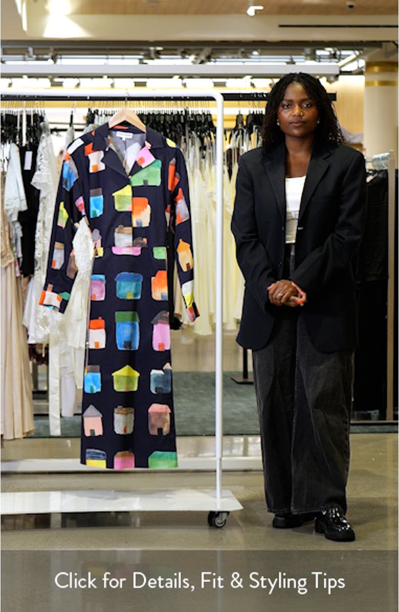 House Print Cotton Shirtdress, sales video thumbnail