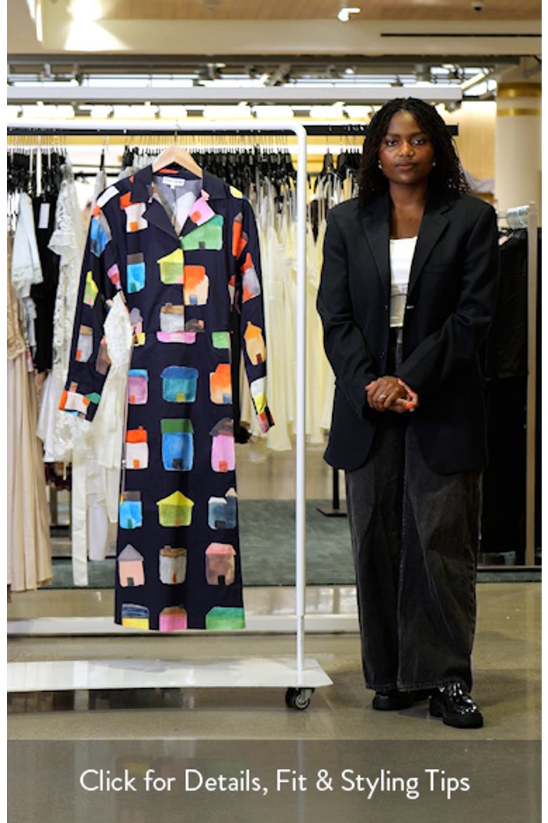 House Print Cotton Shirtdress video