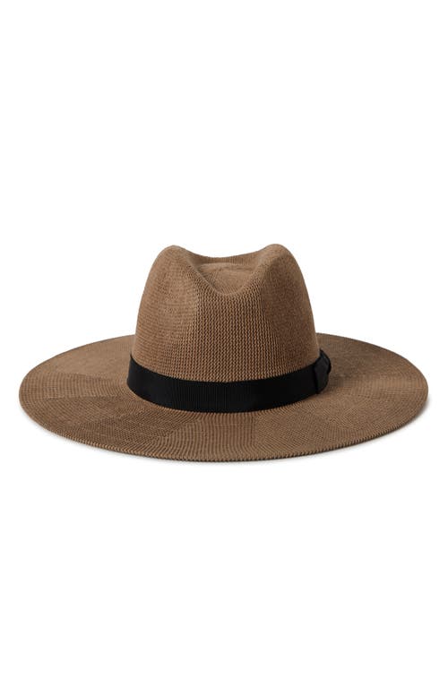 Brixton Lyons Packable Fedora In Dark Tan/black