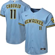 Nike Youth Nike Jackson Chourio Powder Blue Milwaukee Brewers Road Stadium Jersey