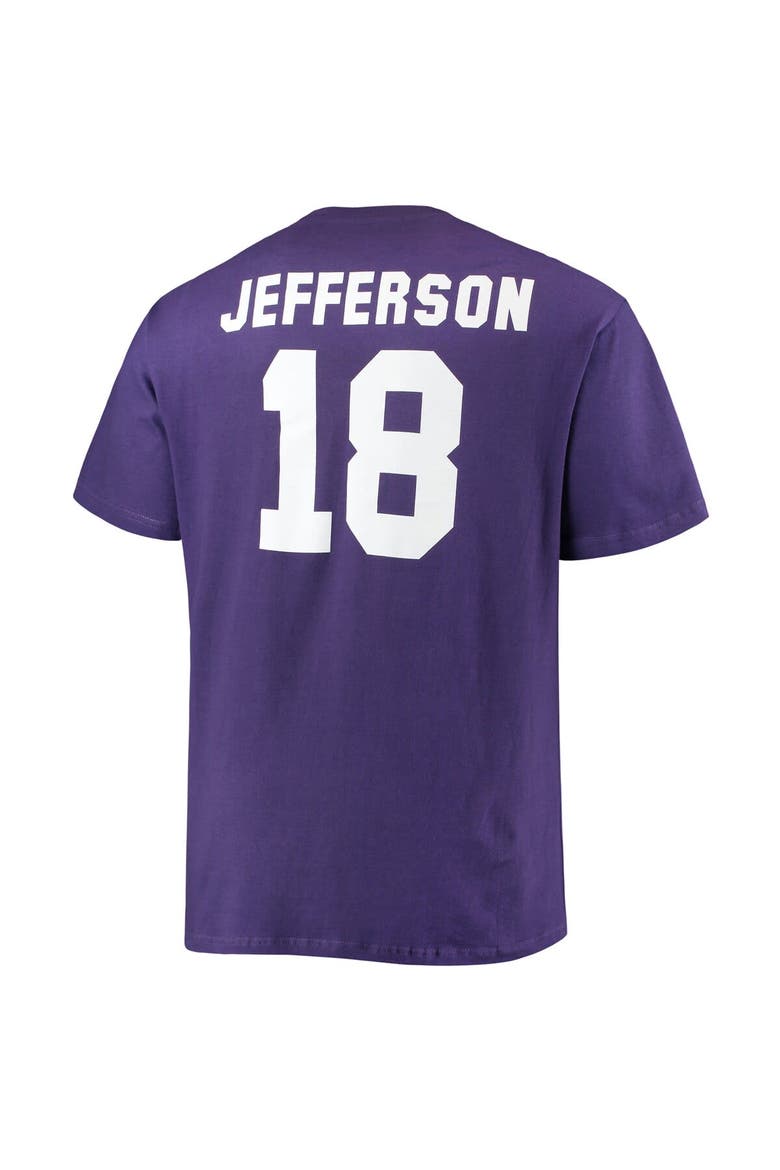Men's Fanatics Branded Justin Jefferson Purple Minnesota Vikings Big & Tall Player Name & Number T-Shirt, Alternate, color, Purple