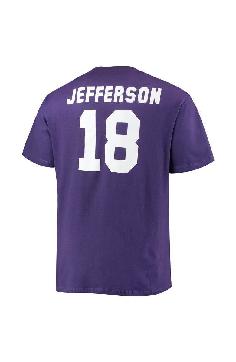FANATICS Men's Fanatics Branded Justin Jefferson Purple Minnesota Vikings Big & Tall Player Name & Number T-Shirt, Alternate, color, Purple