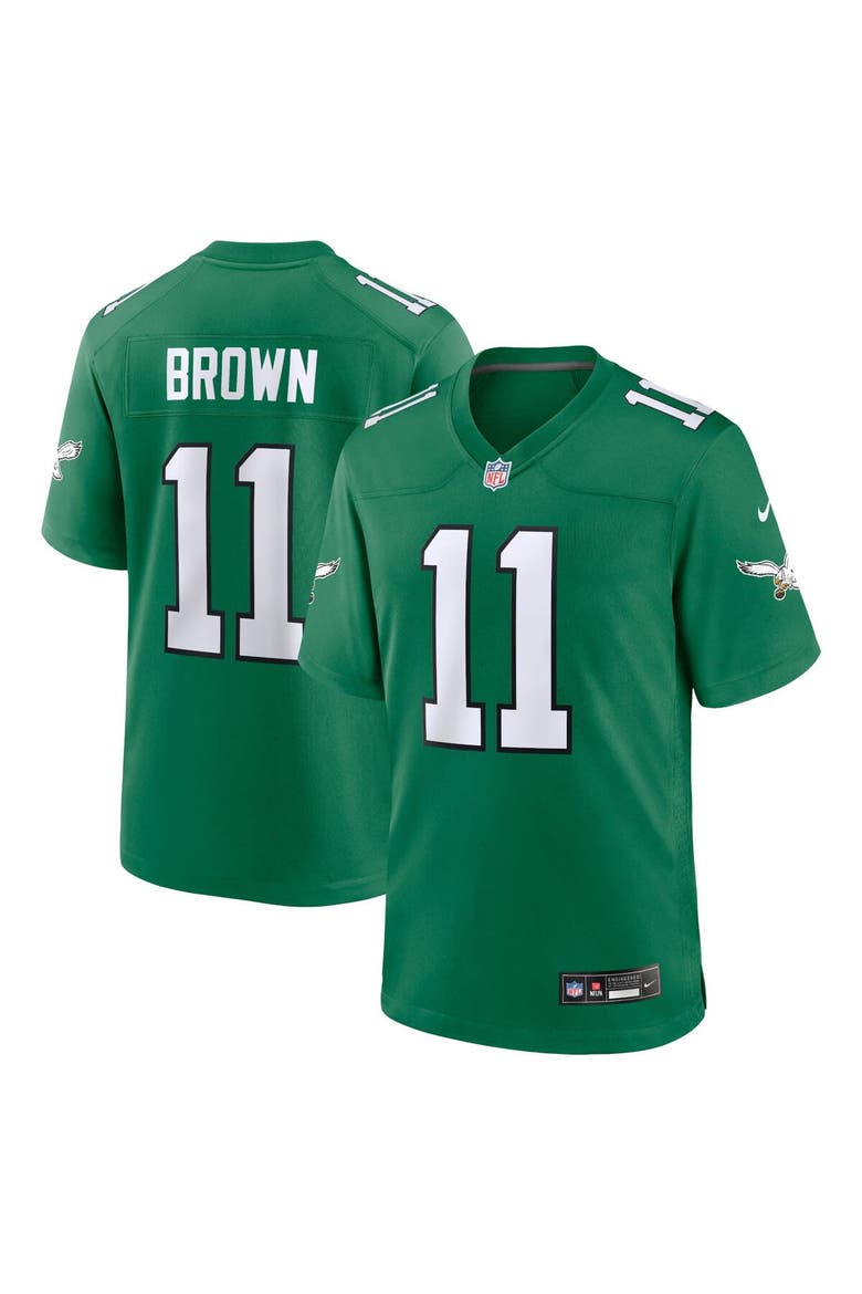 Men's Nike A.J. Brown Kelly Green Philadelphia Eagles Alternate Game Player Jersey, Main, color, Kelly Green