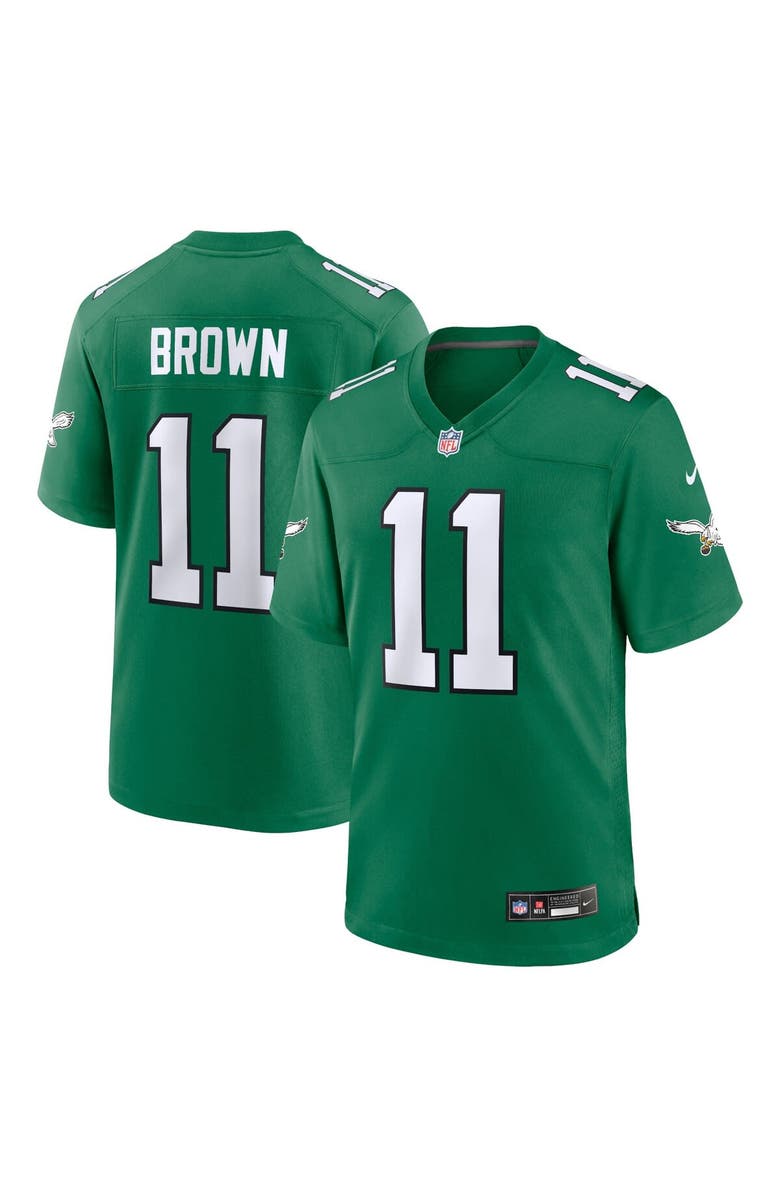 Nike Men's Nike A.J. Brown Kelly Green Philadelphia Eagles Alternate Game Player Jersey, Main, color, Kelly Green