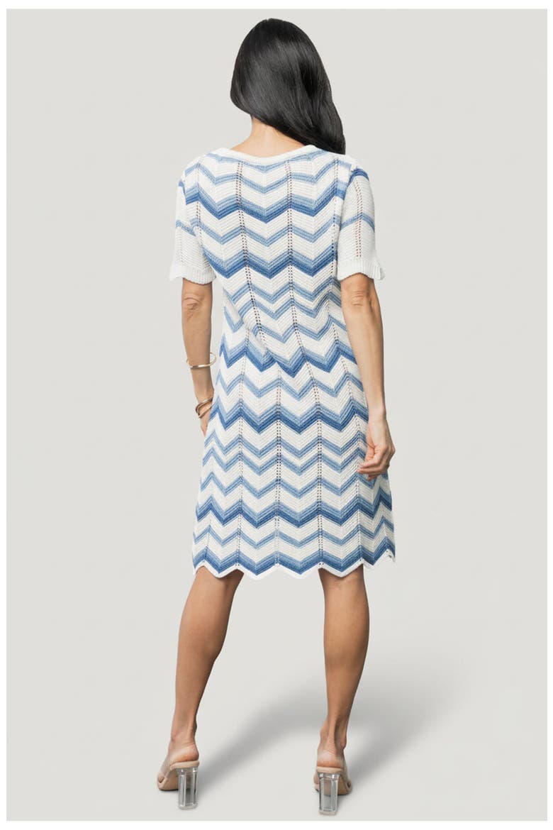 Mijas Crochet Dress, Alternate, color, Blue + Off White