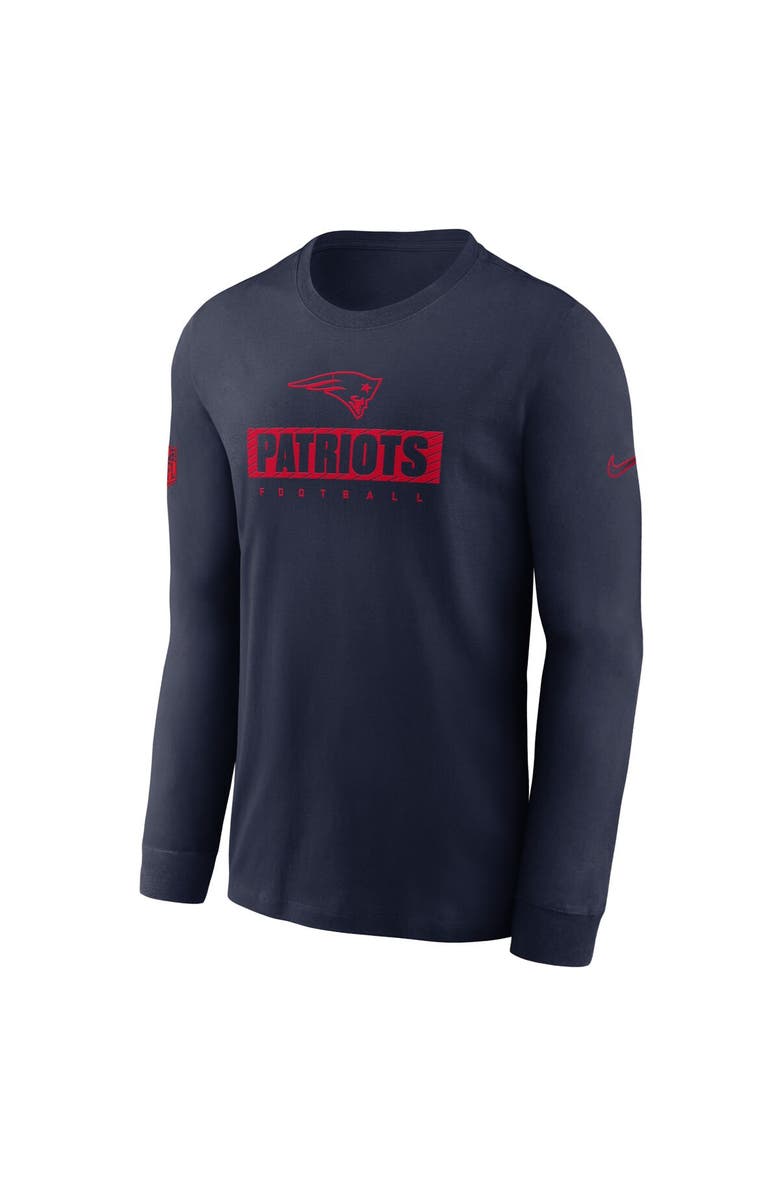 Nike Men's Nike Navy New England Patriots Sideline Performance Long Sleeve T-Shirt, Alternate, color, Navy