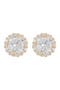 14K Yellow Gold Plated Swarovski Crystal Halo Stud Earrings