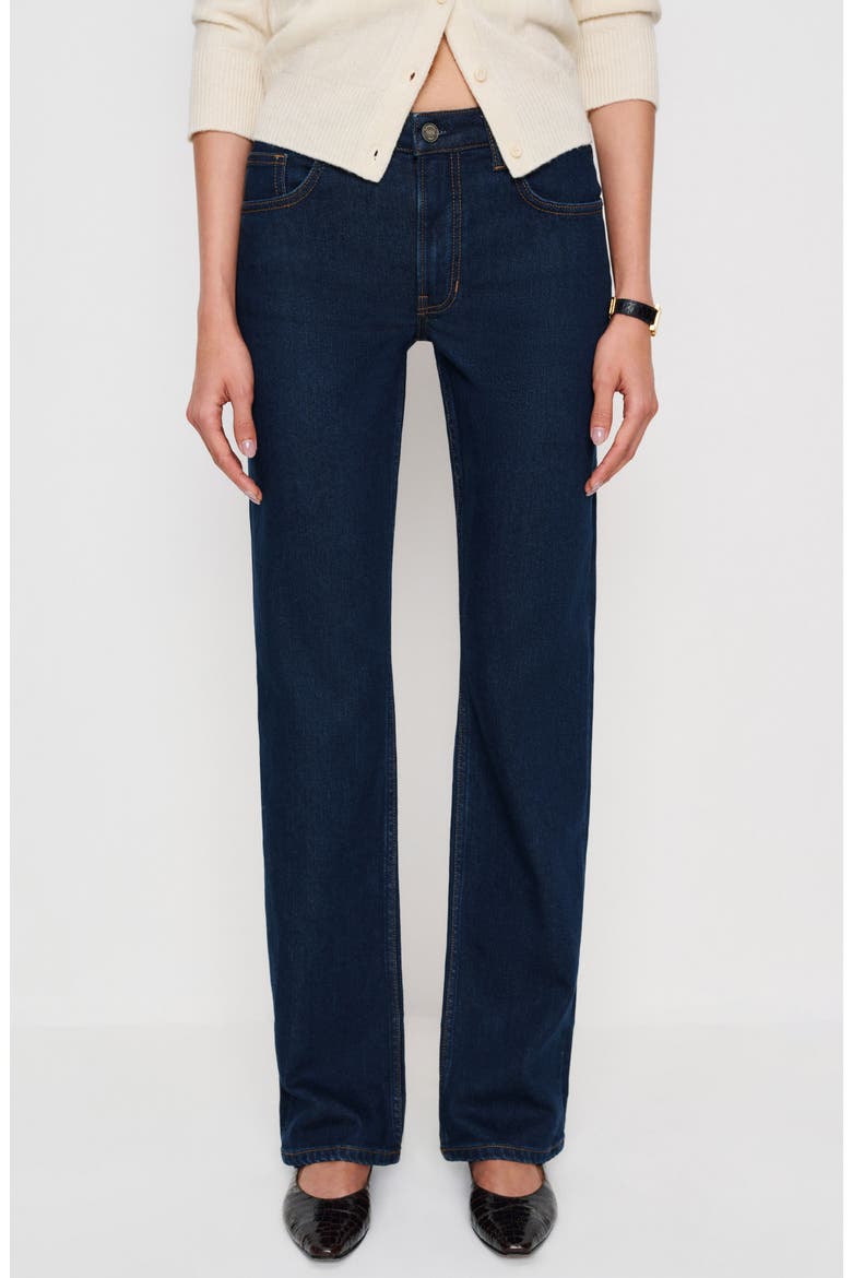 Elton Mid Rise Straight Leg Jeans, Main, color, RESERVOIR