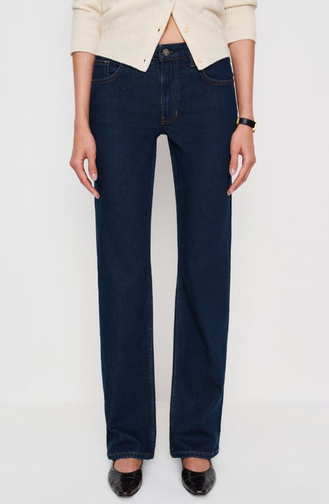 Elton Mid Rise Straight Leg Jeans (Reservoir)