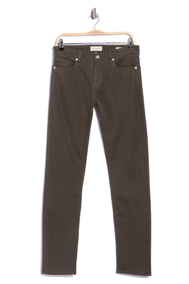 L'Homme Slim Fit Five-Pocket Twill Pants, Alternate, color, OLIVE