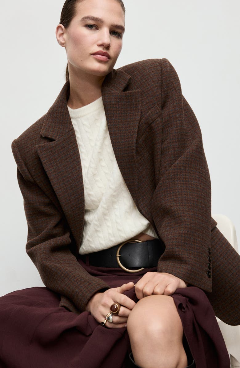 MANGO Cable Stitch Short Sleeve Sweater, Alternate, color, Ecru