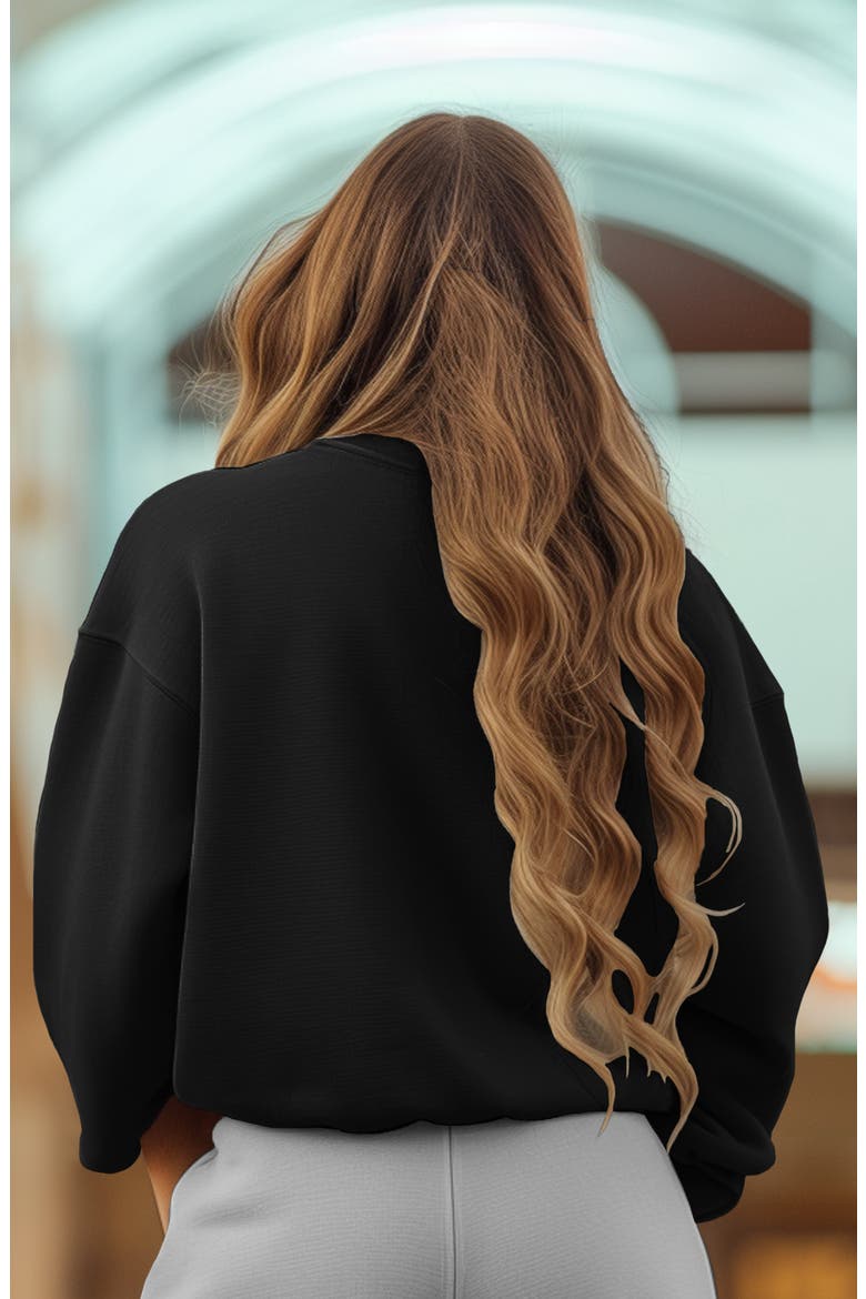Heartly Ghost Womens Heavyweight Relaxed Sweatshirt, Alternate, color, Black
