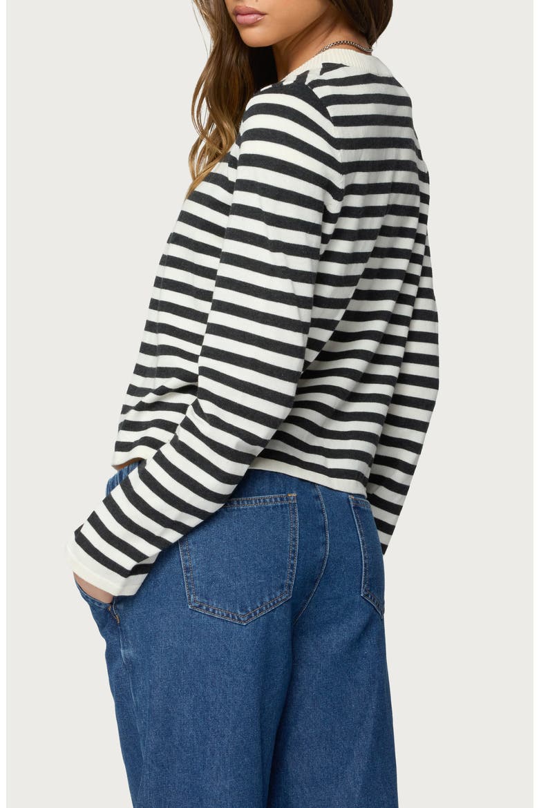 Jenie Split Front Cardigan, Alternate, color, BLACK-AND-WHITE