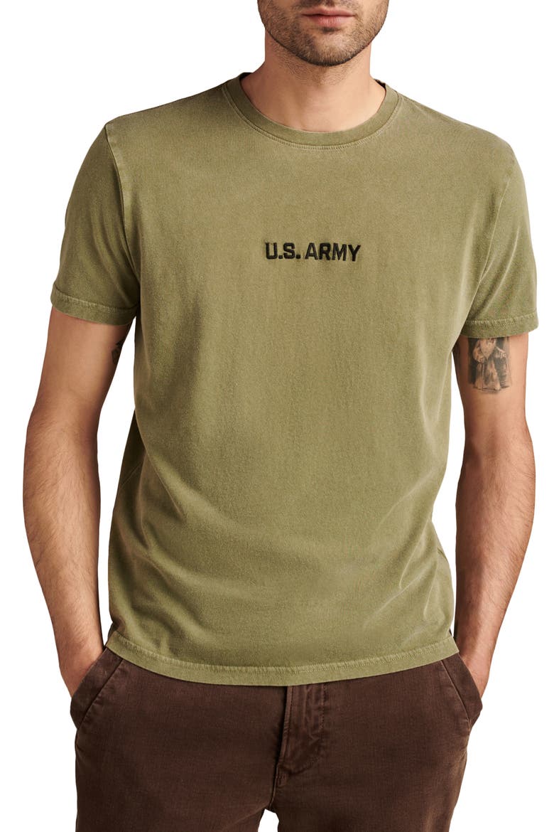 Embroidered Army Logo T-Shirt, Main, color, FOUR LEAF CLOVER
