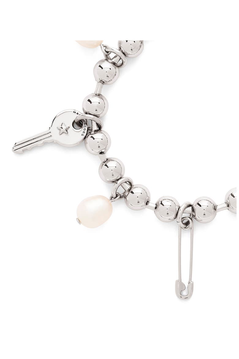 Punk Beauty Faux Pearl Charm Bracelet, Alternate, color, SILVER/ MULTI
