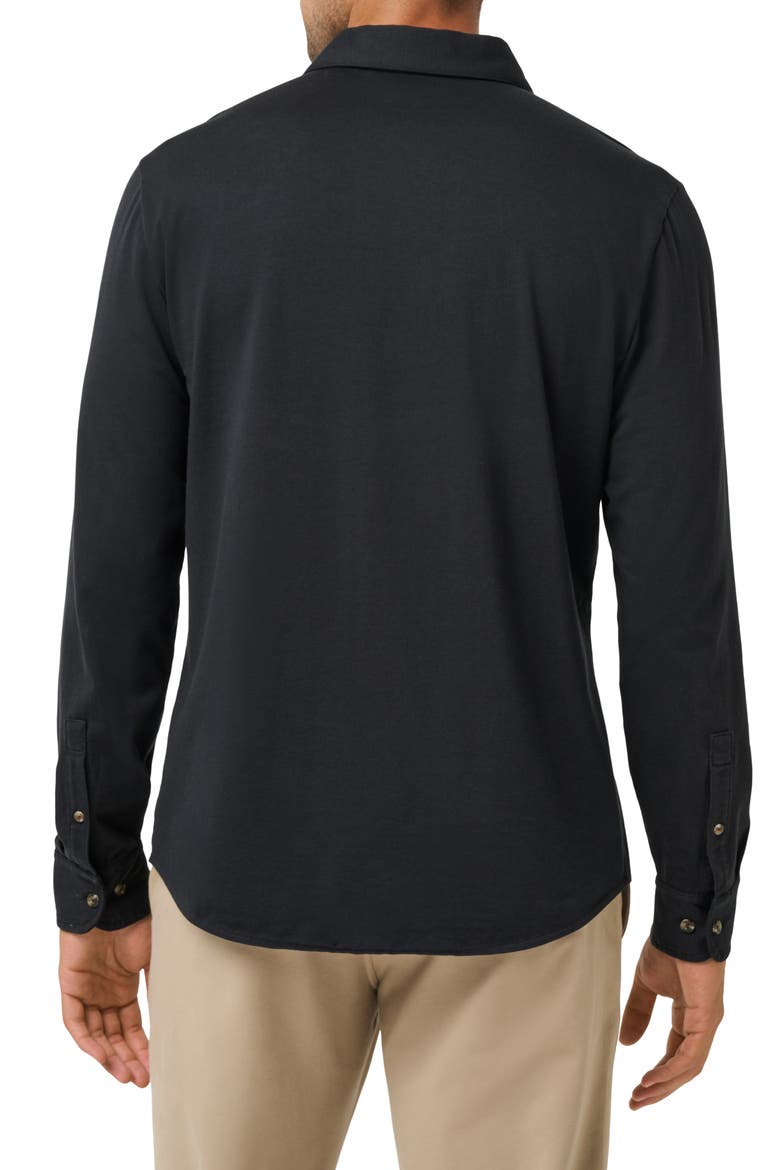 ComfortKnit Long Sleeve Button Up Shirt, Alternate, color, BLACK