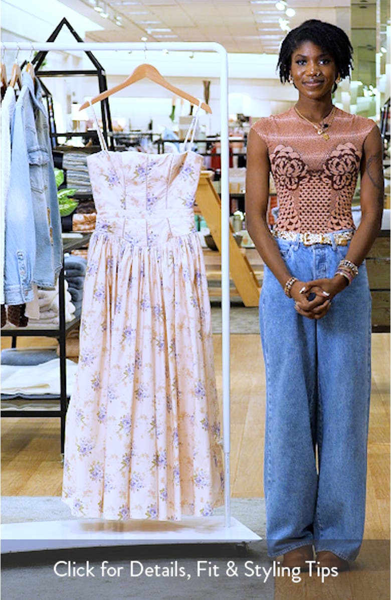 Ysabella Floral Stretch Cotton Maxi Sundress, sales video thumbnail
