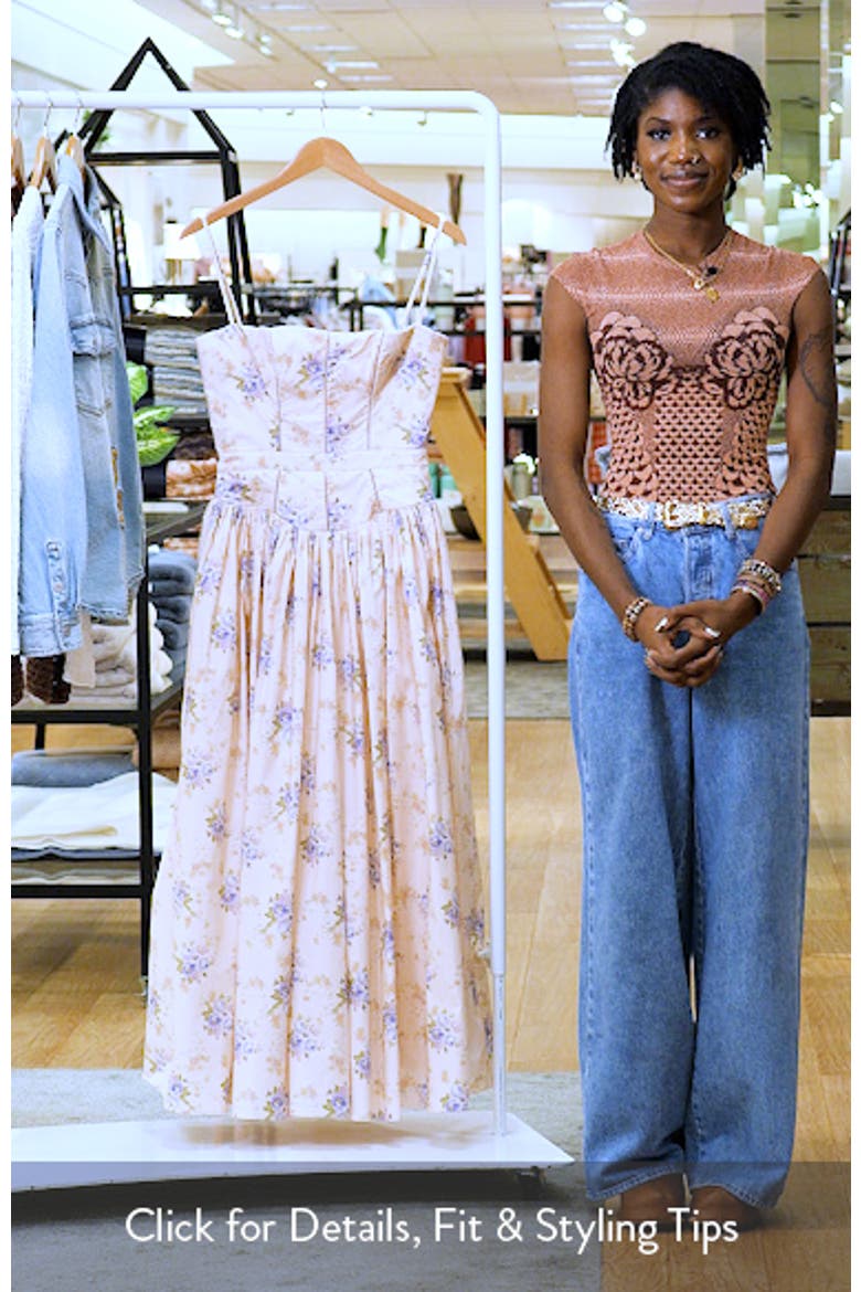 Ysabella Floral Stretch Cotton Maxi Sundress video
