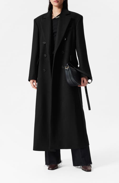 & Other Stories Longline Double Breasted Coat In Black