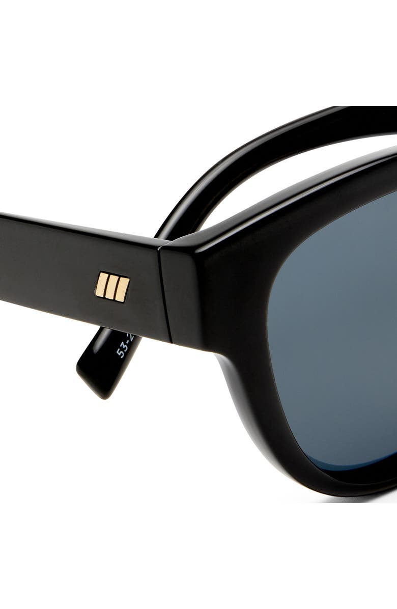 Le Specs Majestic 53mm Polarized Round Sunglasses, Alternate, color, Black / Smoke Mono Polarized