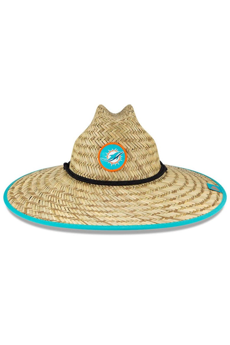 Men's New Era Natural Miami Dolphins NFL Training Camp Official Straw Lifeguard Hat, Alternate, color, Natural