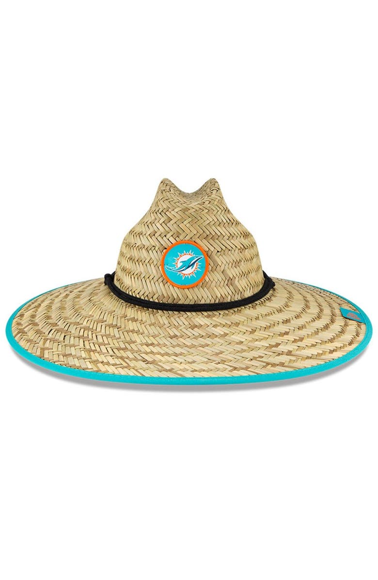 New Era Men's New Era Natural Miami Dolphins NFL Training Camp Official Straw Lifeguard Hat, Alternate, color, 