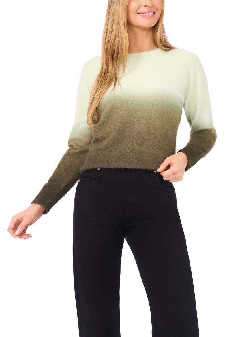 Ombré Crewneck Sweater, Main, color, SEACREST
