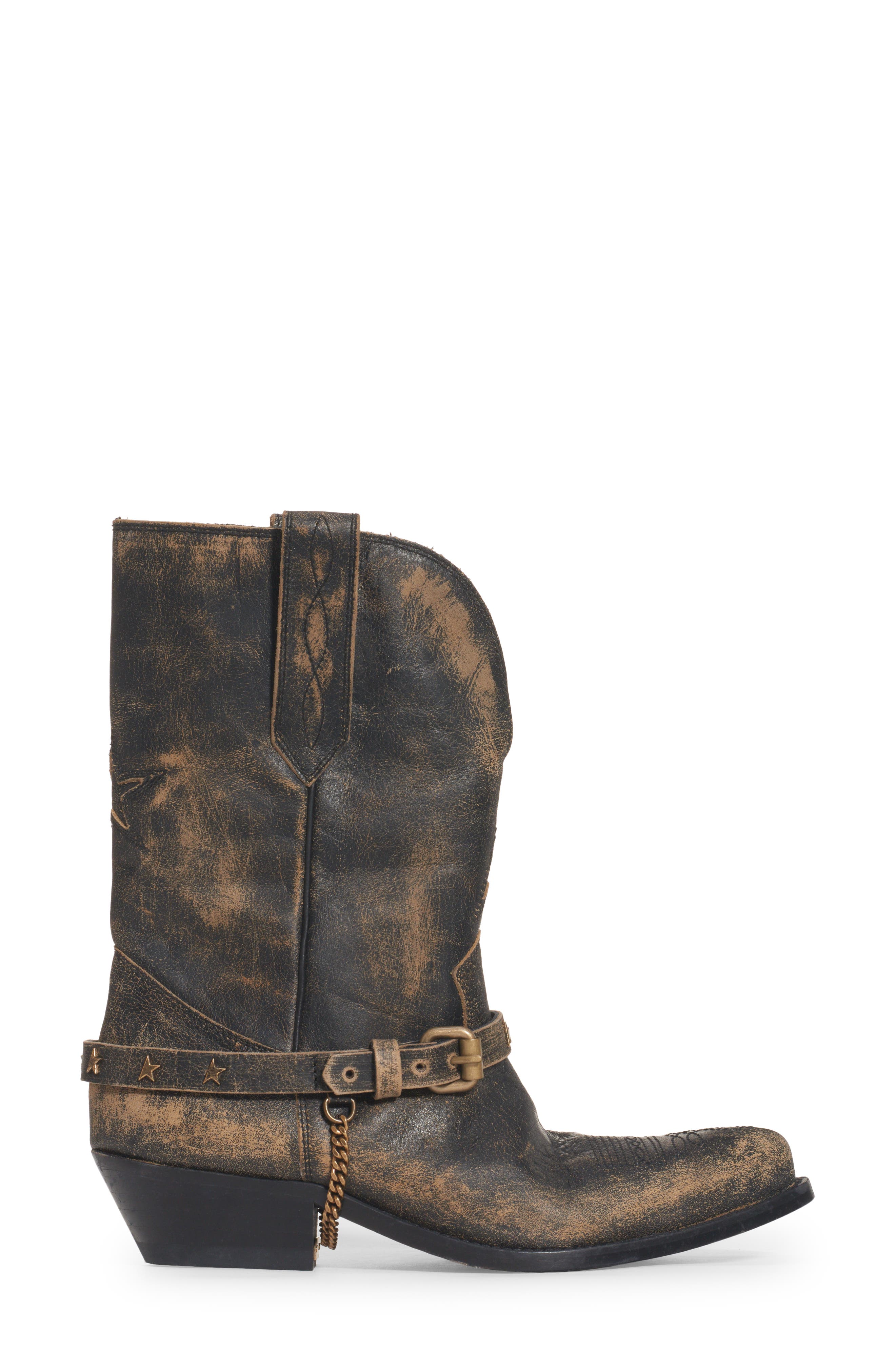 Golden Goose Wish Star Harness Short Western Boot, Alternate, color, 